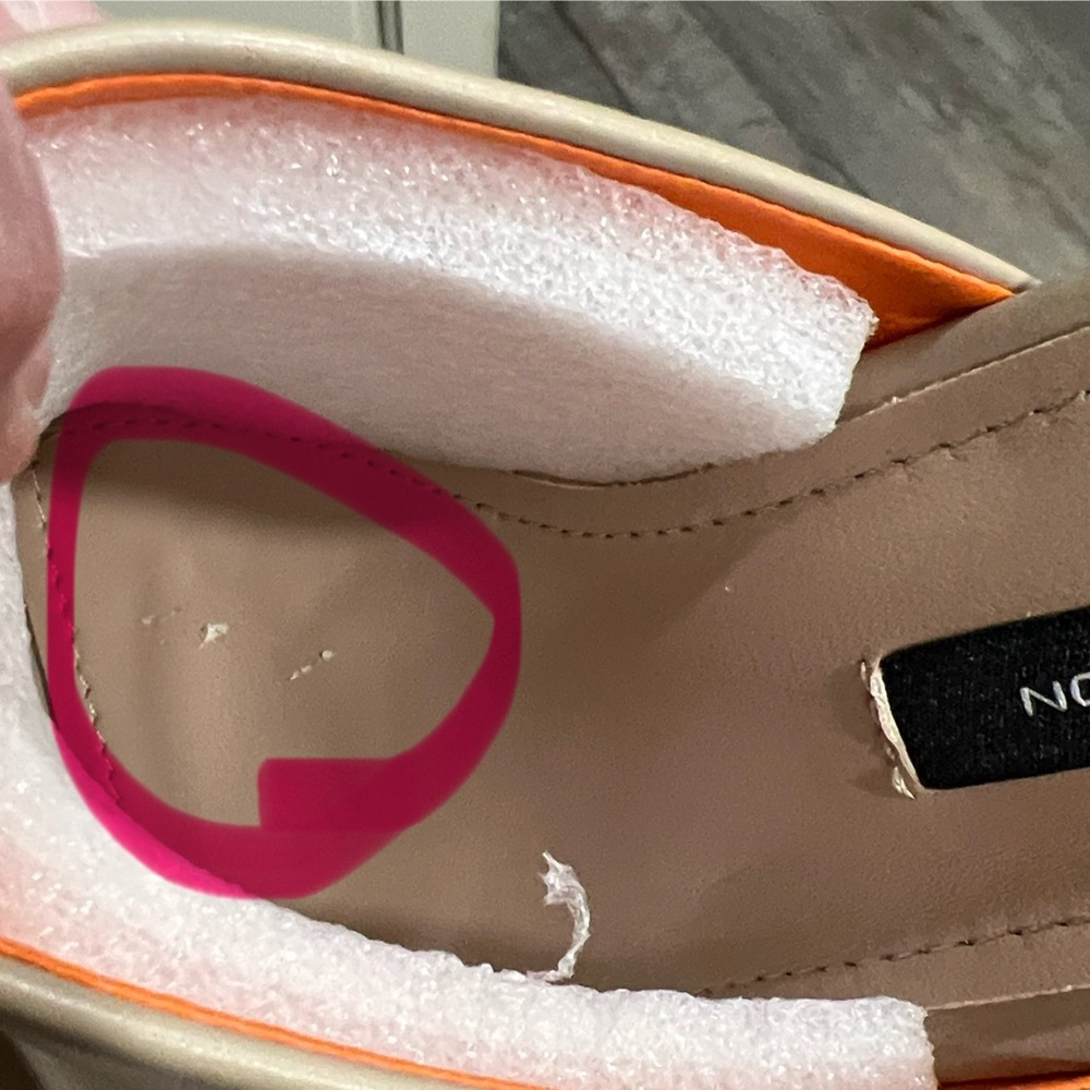 NEW French Connection Nude Kelly High Heel Toe Loop Slides Reg. $118 Size 9 - Picture 9 of 11